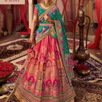 Party Pink And Green Lehenga Choli Indian Lengha Chunni Designer Lehanga  Skirt | eBay