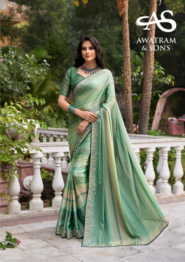 DESIGNER PRINTED BRASSO CHIFFON SAREE(SU36757)