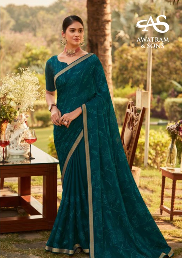 DESIGNER PRINTED CHIFFON SAREE(SU41187)