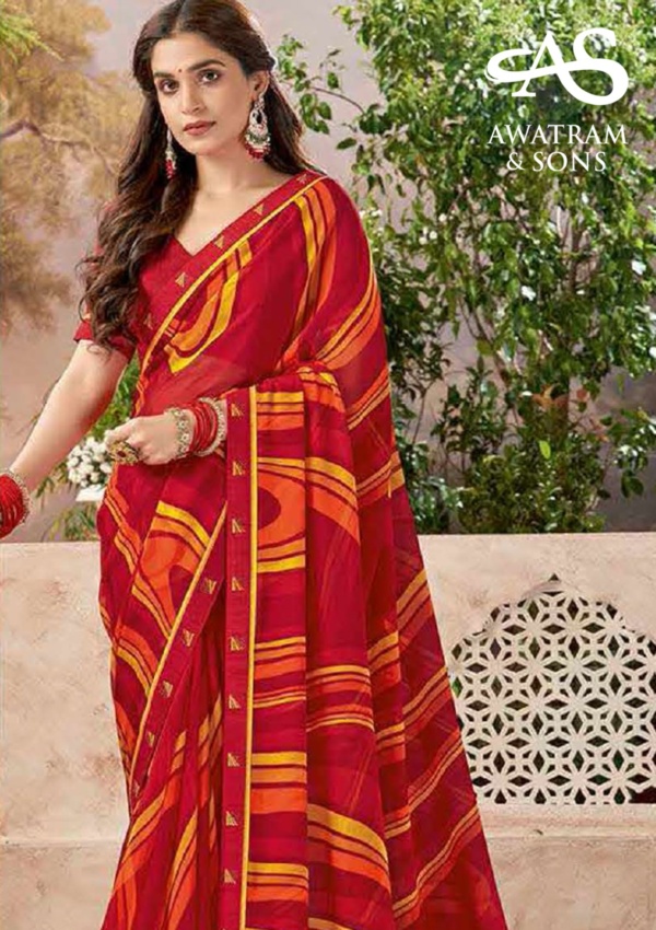 DESIGNER PRINTED GEORGETTE SAREE(V-47950)