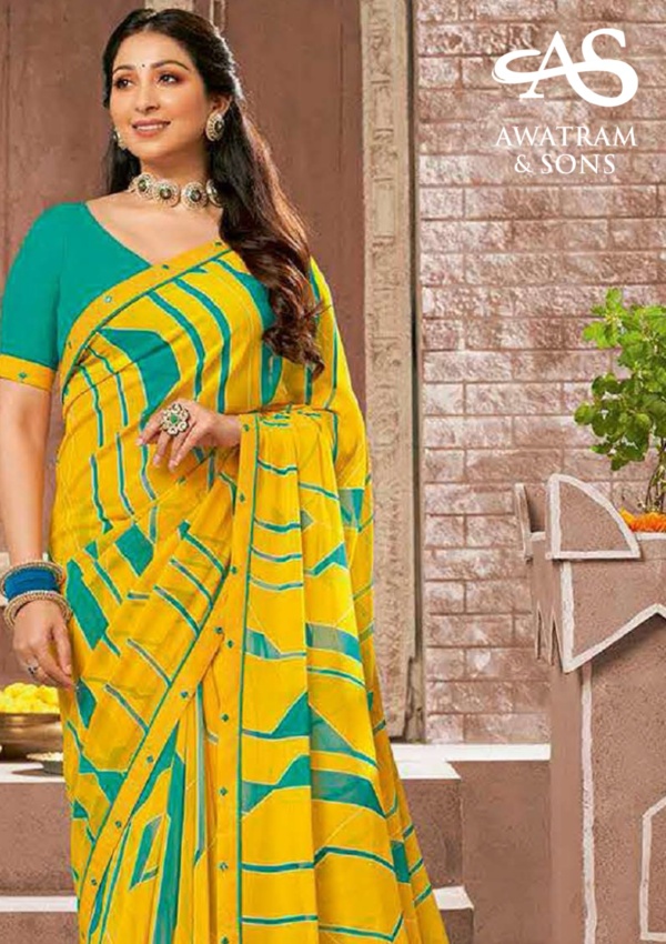 DESIGNER PRINTED GEORGETTE SAREE(V-48475)