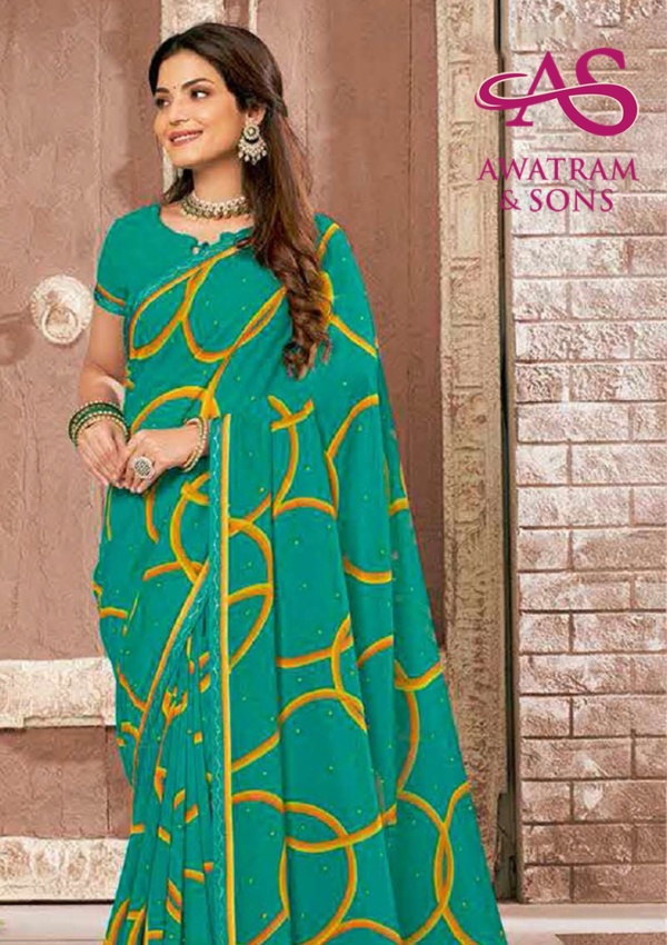 DESIGNER PRINTED GEORGETTE SAREE(V-48476)