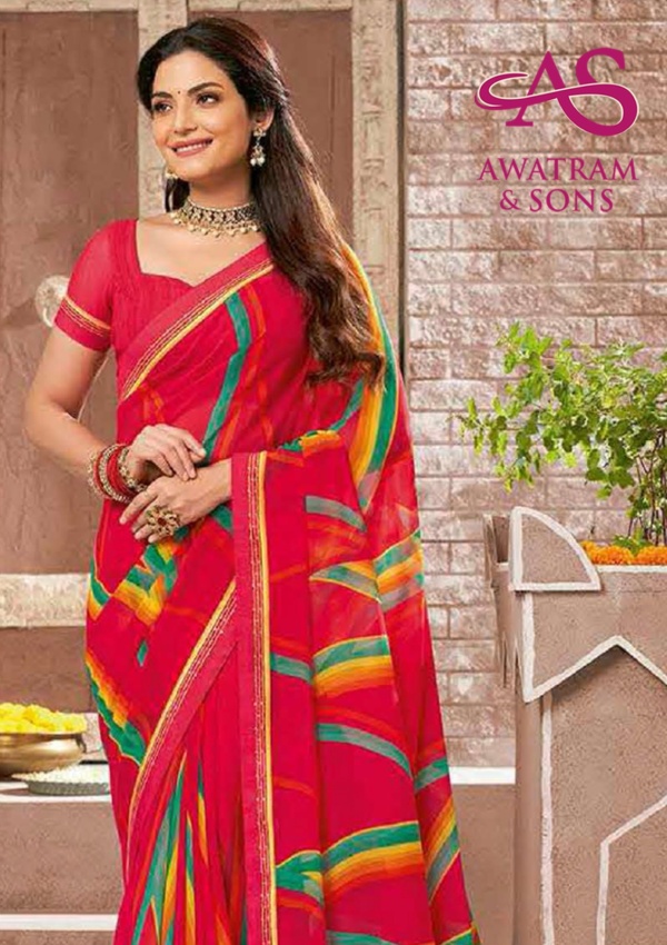 DESIGNER PRINTED GEORGETTE SAREE(V-48477)