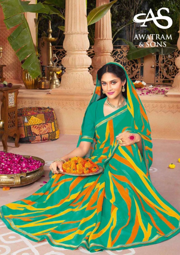 DESIGNER PRINTED GEORGETTE SAREE(V-49223) - Image 2