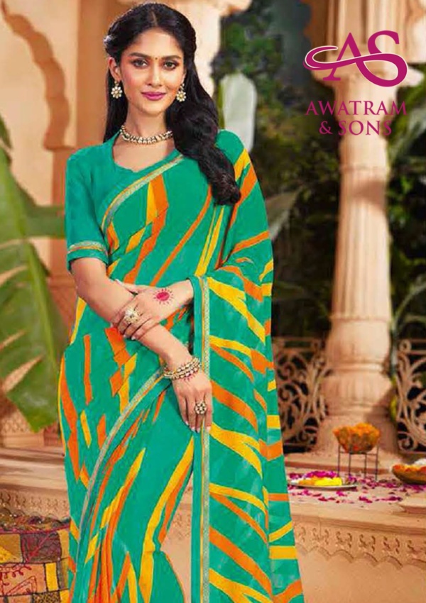 DESIGNER PRINTED GEORGETTE SAREE(V-49223)