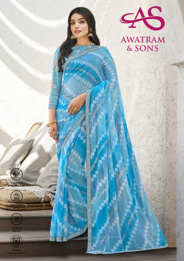 DESIGNER PRINTED BRASSO SAREE(LP-8420)