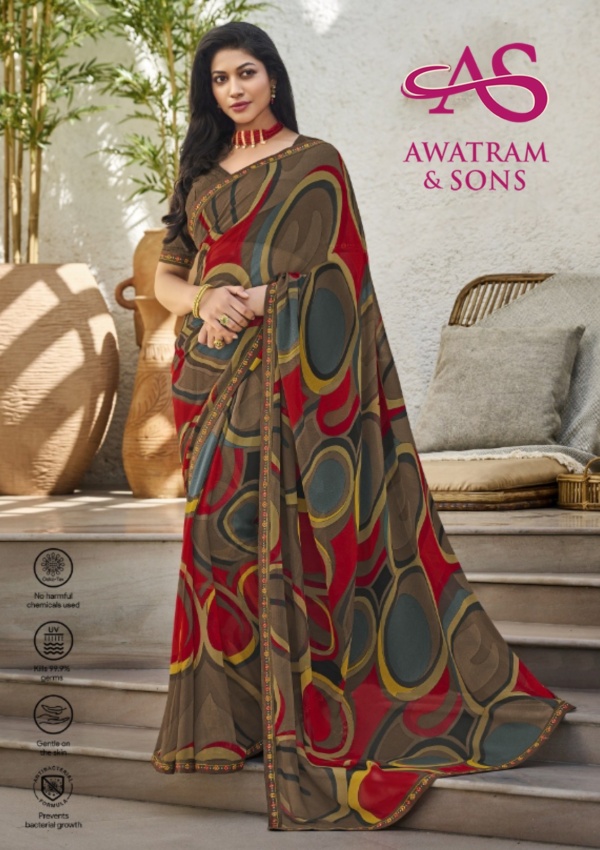 DESIGNER PRINTED GEORGETTE SAREE(LP-8437)