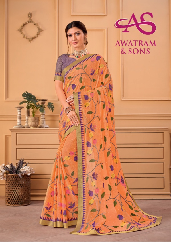 DESIGNER PRINTED CHIFFON SAREE(K-356)